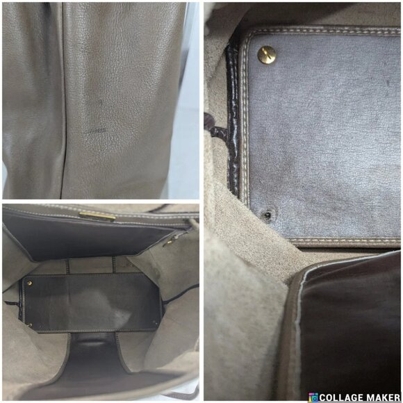 Christian Dior CD Logo Leather Large Shoulder Bag Brown Made in France - Picture 7 of 14